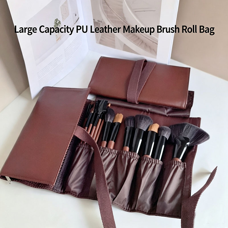 Beauty Preservation Makeup Bag - Skórzana kosmetyczka na pędzle do makijażu,
