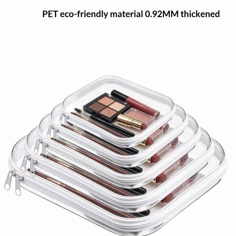 Beauty Preservation Makeup Bag - Twarda torba z zamkiem błyskawicznym, przezroczysta,